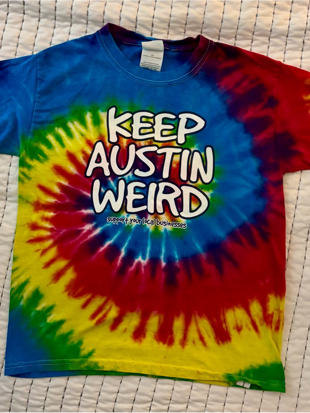Ambiance Tie-Dye "Keep Austin Weird" Kids Tee - Multicolor
